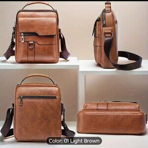 Mens Faux Leather Shoulder Bag